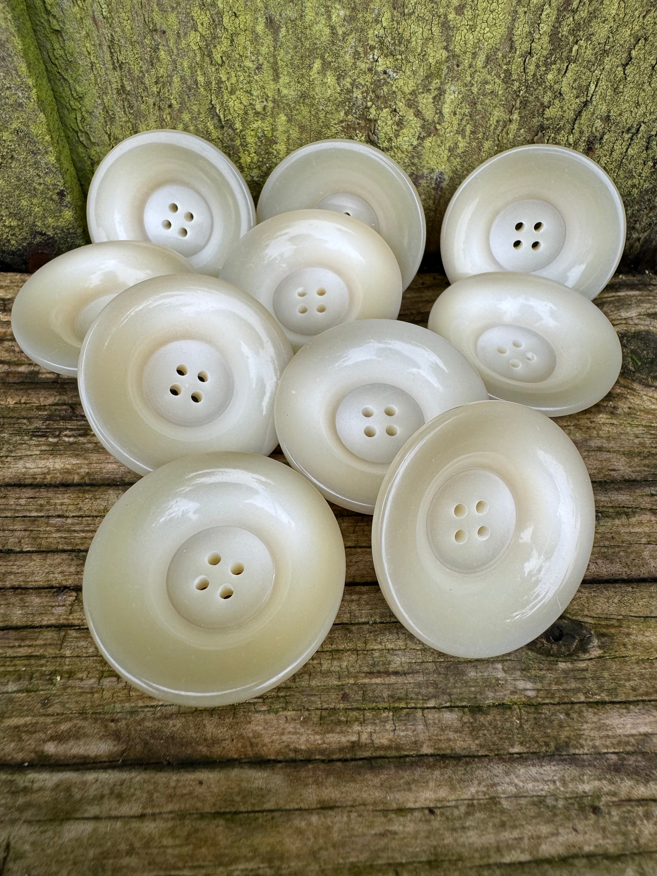 Tonal Buttons 35mm Tonal Cream Buttons - Concave Shape - 4 Hole Sets of 6 or 10 - Etsy