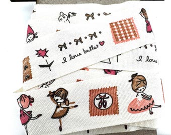 20mm x 3Metres Cotton I love Ballet Ribbon Tape