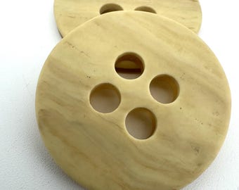 Bouton crème 34 mm x 6 Idéal pour les projets de maille épaisse
