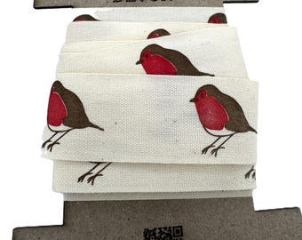 25mm x 3Metres Cotton Robin or Daschsund or Fox Ribbon Tape