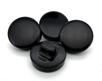 15mm x Pack of 8 Black Shank Buttons - ideal for toy eyes
