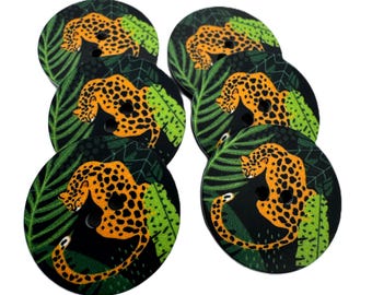6 x 23mm Jungle Big Cat Buttons