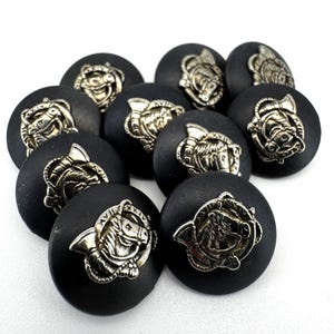 Brown Metal Horse Design Buttons – 18mm, Italy