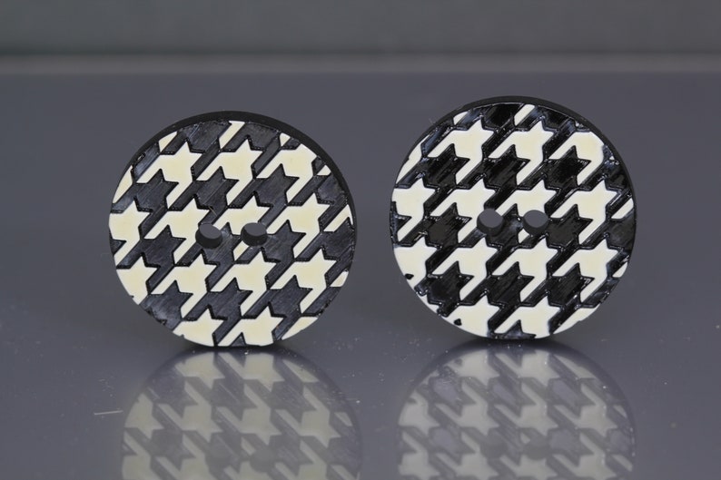 Sets or individual black and cream geometric 30mm button ideal f