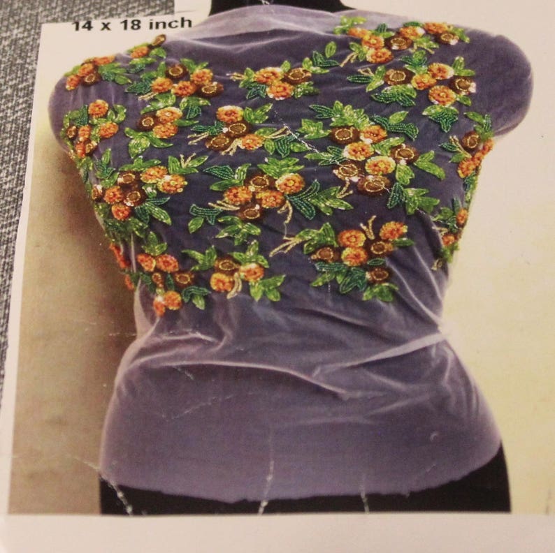 Beaded Dress Panel Hand Sewn FINAL REDUCTION Etsy