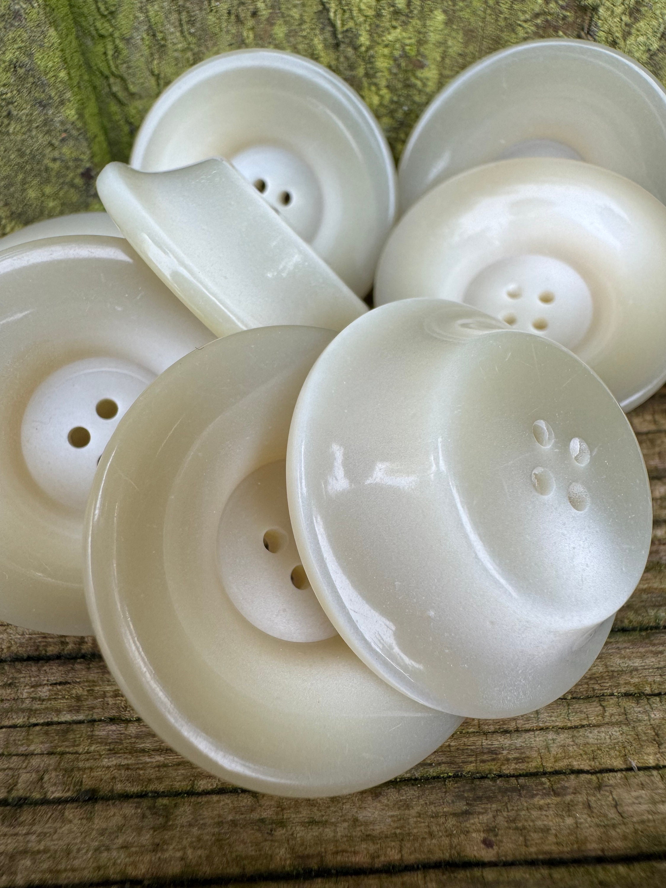 Tonal Buttons 35mm Tonal Cream Buttons - Concave Shape - 4 Hole Sets of 6 or 10 - Etsy