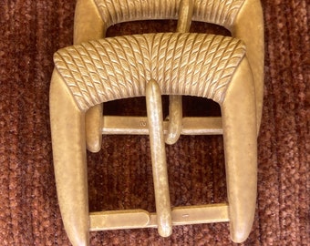 Pair of Bamboo Effect Polyester Buckles 50mm x 45mm