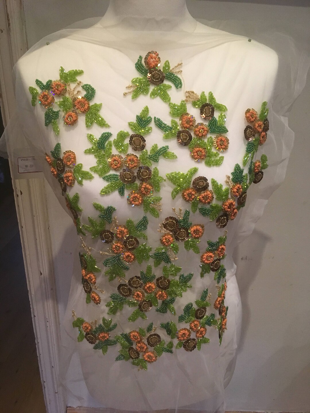 Beaded Dress Panel Hand Sewn FINAL REDUCTION Etsy