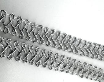 3M x 12mm Upholstery Edging Gimp Silver Figure of 8 - Henry Newbery