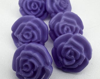 12.5mm 20L Textured Rose Shank Button sets of 6