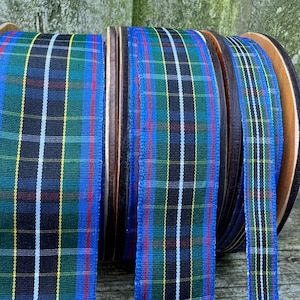 Nastro tartan da caccia della Cornovaglia 38 mm, 25 mm, 10 mm - lunghezze 3 m o 1 m
