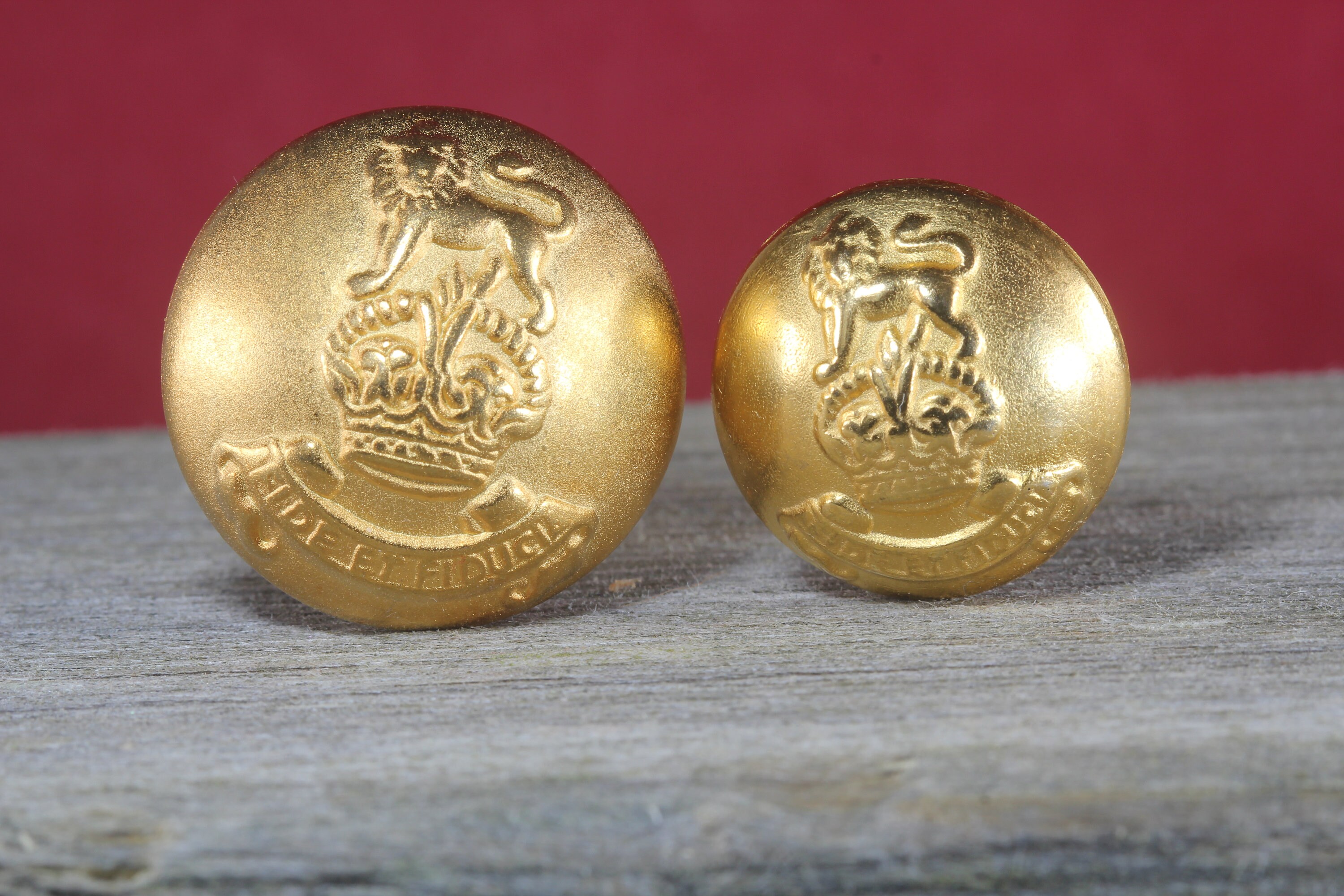 Metal Brass Coloured Dome Shank Buttons 25mm and 18mm Limited Etsy
