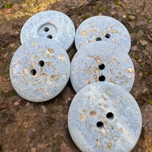 Gorgeous Blue Grey Quartz Effect two hole button - two sizes 23mm or 18mm