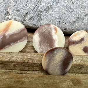 Mottled Brown Cream Italian Shank Buttons: 15-22mm, Set of 6 or 8