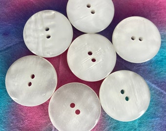 Sets/individual pearl finish Italian white 2 hole button  2 sizes - wholesale option available on 23mm