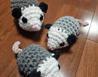 Opossom Possom Mama & Baby Size Crochet Plush Amigurumi