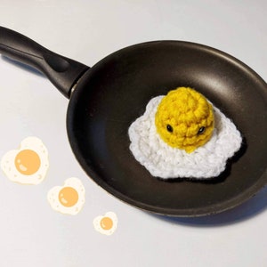 Cute Crochet Egg + Toy Pan - Amigurumi