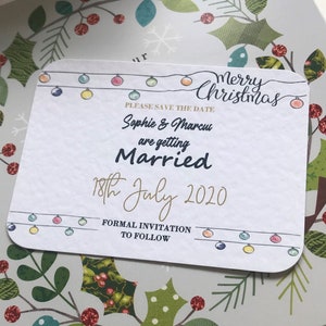 20 x Save the Date, insertos de tarjetas de Navidad para bodas, personalizado * GRATIS Reino Unido P + P * Temático de Navidad.