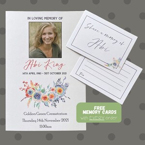 PRINTED Funeral Order of Service. Gepersonaliseerde rouwboekjes. Viering van het leven. Begrafenisprogramma - GRATIS geheugenkaarten bij elke bestelling
