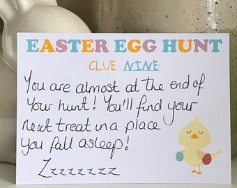 Easter Egg HUNT. Easter hunt clue cards. Blank. Write your own clues! Pack of 10 cards - Easter Bunny - Easter - Egg hunt *FREE UK P+P*