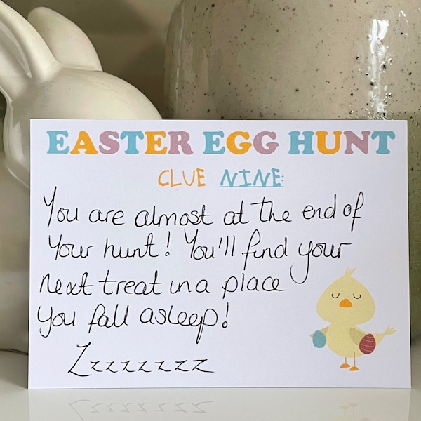 Easter Egg HUNT. Easter hunt clue cards. Blank. Write your own clues! Pack of 10 cards - Easter Bunny - Easter - Egg hunt *FREE UK P+P*