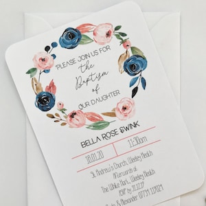 10 x Christening invites, Communion, Baptism, Naming Day. PERSONALISED - including envelopes