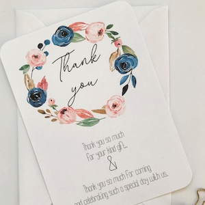 10 x cartões de agradecimento PERSONALIZADOS. Casamento - Aniversário - Festa - Batizado - Comunhão - Batismo - Dia do Nome - com envelopes