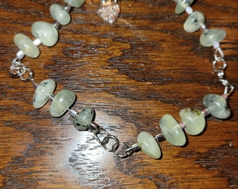 Prehnit Nugget Armband