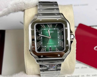 Cartier Santos groene wijzerplaat nieuwe 2023 beste replica 39,8 mm