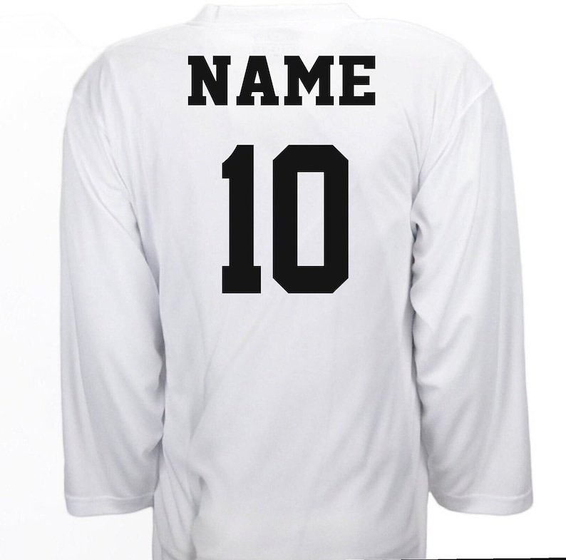 White Jersey withblack lettering and numbers