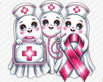 Pink Nurse Breast Cancer Awareness PNG – Healthcare Heroes Clipart (Digital Download)
