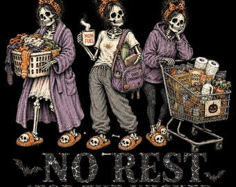Funny Halloween Mom PNG, No Rest for the Wicked, Spooky Mom Design (Digital Download)
