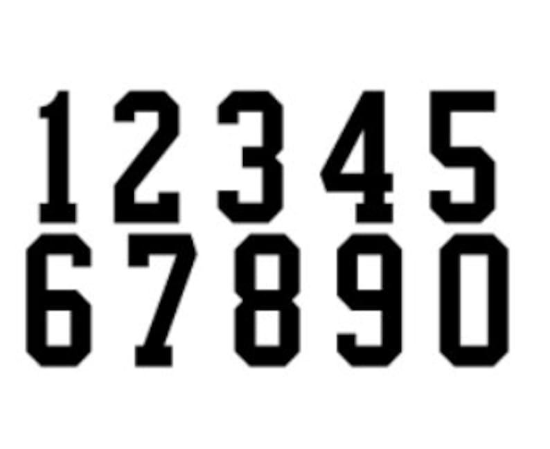 K&ouml;nnte beinhalten: Schwarze und wei&szlig;e Zahlen von 1 bis 10 in einer fetten, blockartigen Schriftart. Die Zahlen sind in zwei Reihen angeordnet, wobei die Zahlen 1 bis 5 in der oberen Reihe und 6 bis 10 in der unteren Reihe stehen.