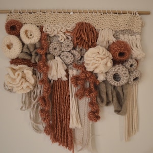 Coral reef woven wall hanging