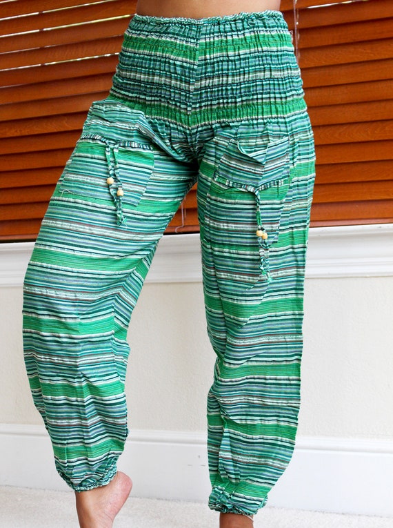 green striped pants