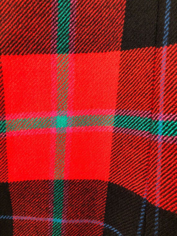 90s Jeremy Scott Official Red & Black Plaid Wool … - image 7
