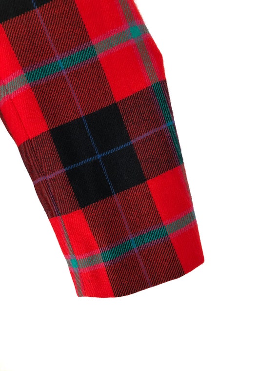 90s Jeremy Scott Official Red & Black Plaid Wool … - image 8