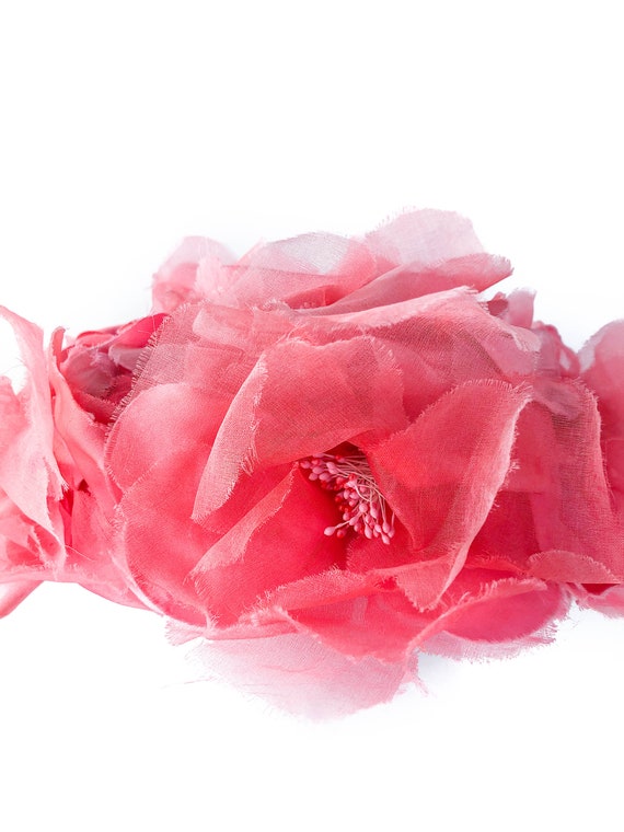 50s Jerry Yates Fabulous Pink Silk Flower Covered… - image 3