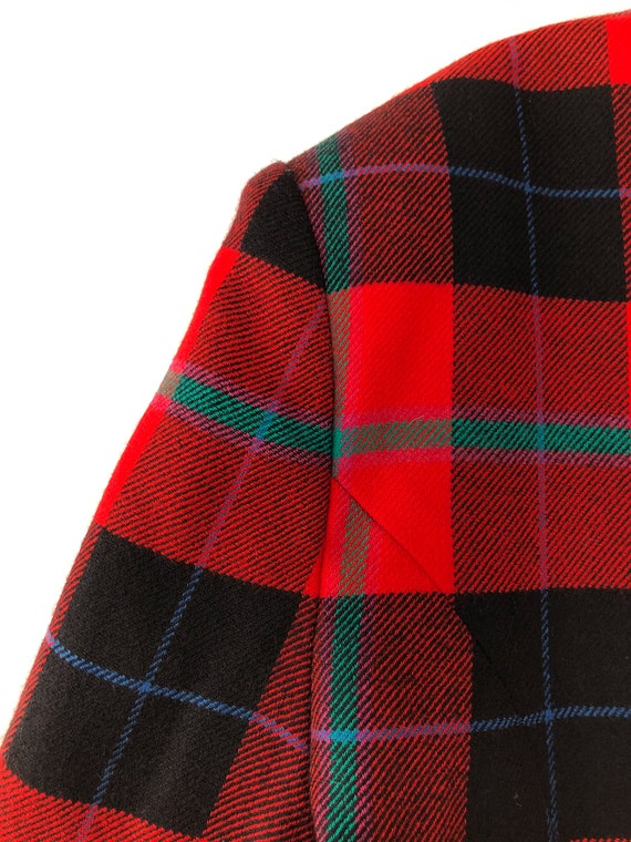 90s Jeremy Scott Official Red & Black Plaid Wool … - image 5