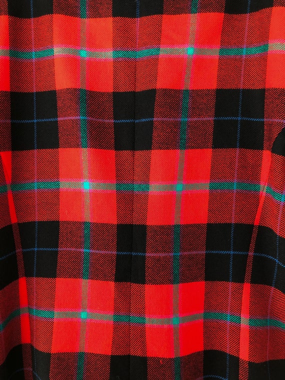 90s Jeremy Scott Official Red & Black Plaid Wool … - image 3