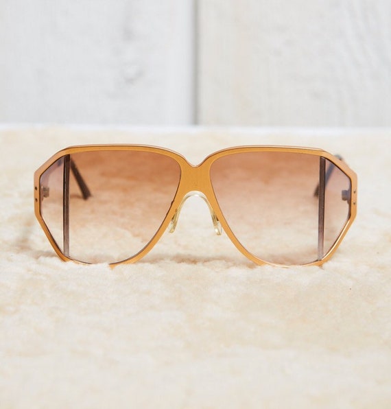 80s Metallic Orange Aluminum Angular Aviator Sungl