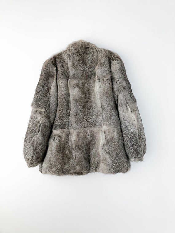 60s Stunning Silver Grey Rabbit Fur With Baby Pink Lining Fur Coat