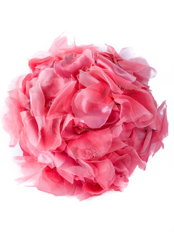 50s Jerry Yates Fabulous Pink Silk Flower Covered… - image 7