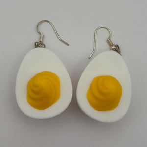 Deviled Egg Earrings | Dangle Earrings Made with PLA | Fish Hook Style Haardware