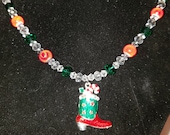 Christmas Cowboy Boot Necklace