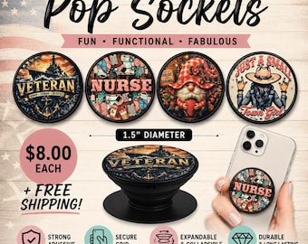 Sublimated Pop Sockets | Cell Phone, Tablet, Phone Case