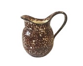 Vintage Stangl Brown Spongeware Ceramic Pitcher