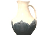 Vintage White and Blue Studio Pottery Pitcher