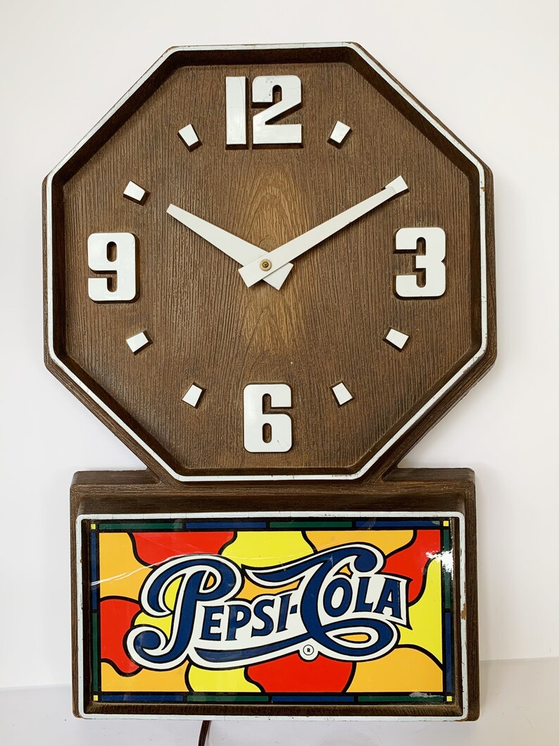 Vintage Pepsi Cola Electric Clock Etsy