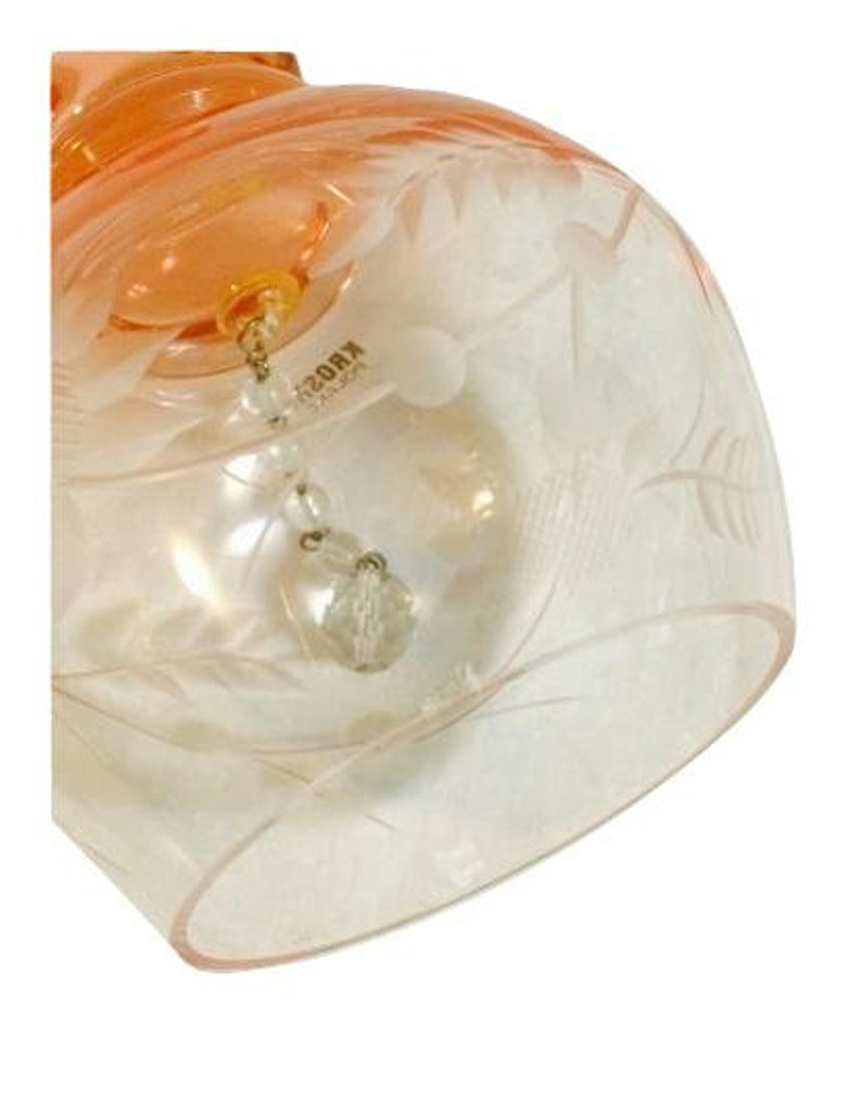 Krosno Pink Etched Hand Blown Crystal Bell Made in Poland Etsy